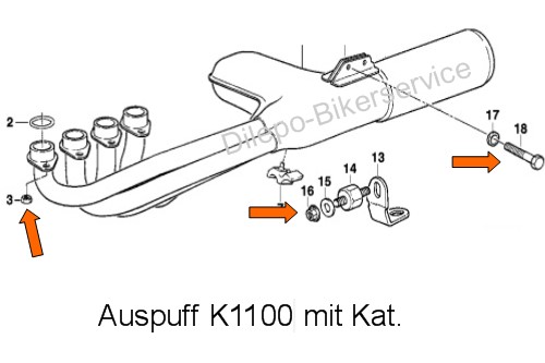 BMW K1100 / K 1100 LT RS m.Kat   V2A Schrauben Motorschrauben 